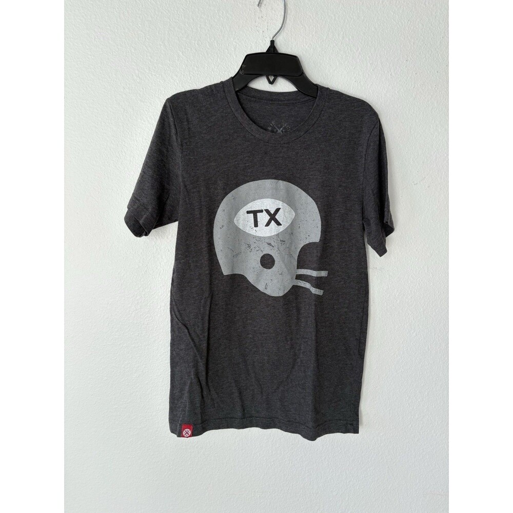 Tumbleweed Texstyles Unisex Black Graphic T-Shirt Texas Football Helmet Size S